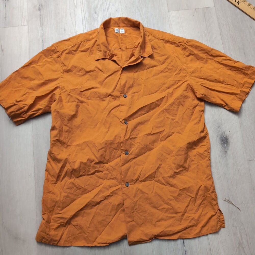 Uniqlo U Shirt Mens L Button Up Casual Short Sleeve Button Shirt UniqloU